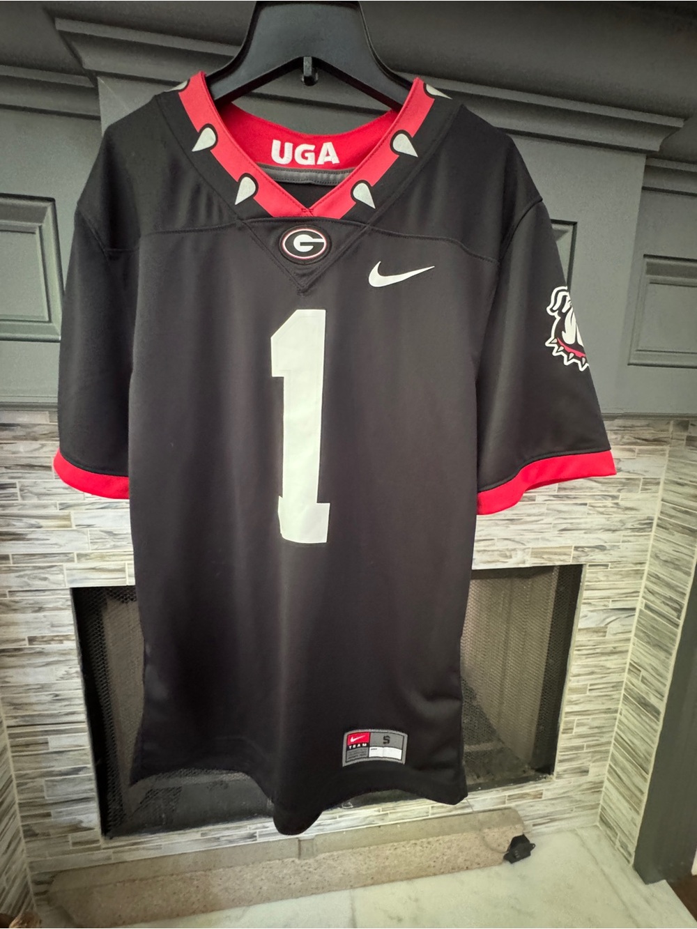 Nike Black & Red Georgia/UGA Bulldogs #1 football Jersey like new! Adult Small - Picture 3 of 8